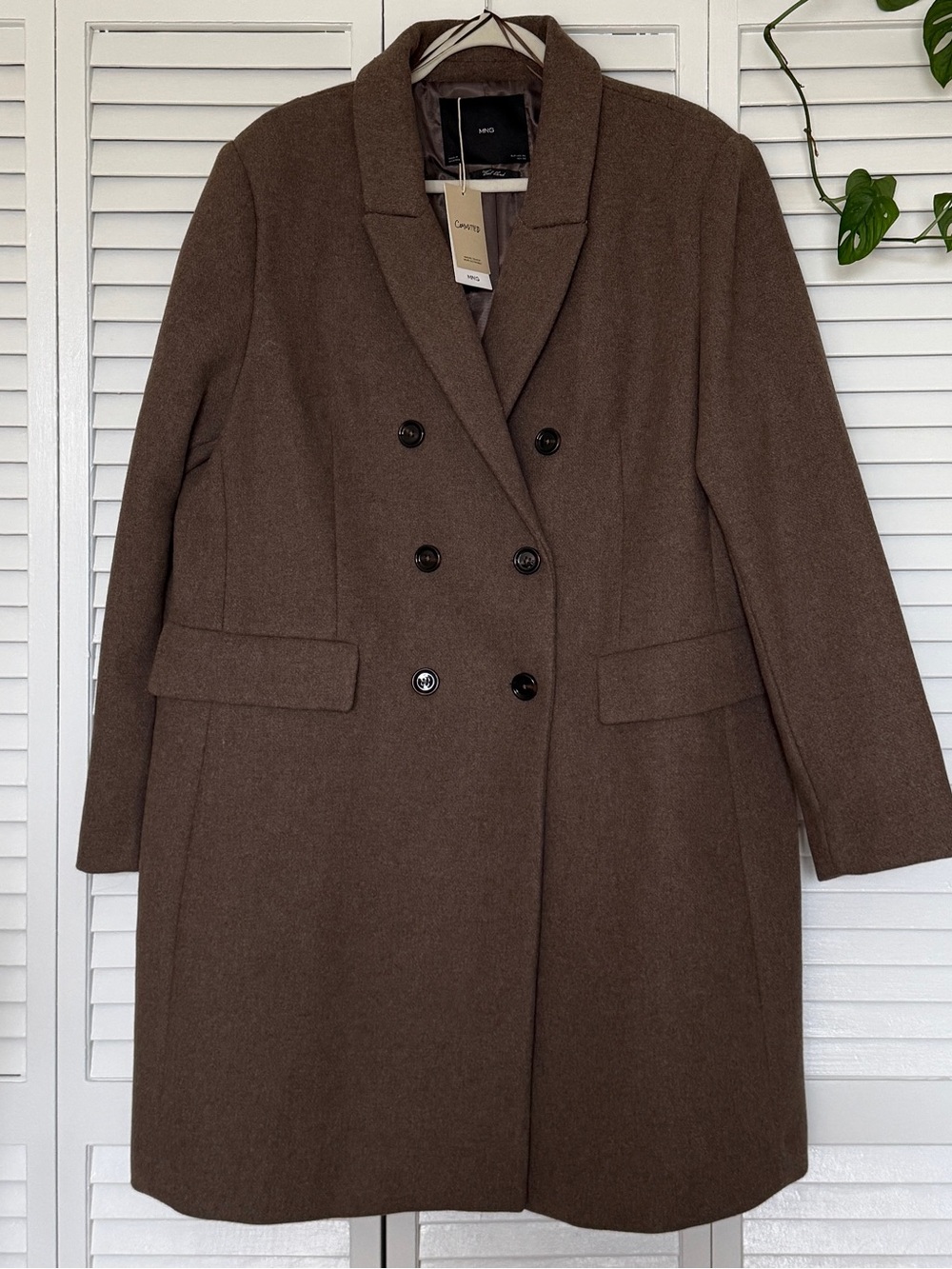 Women’s MANGO Wool-Blend Double Breasted Coat